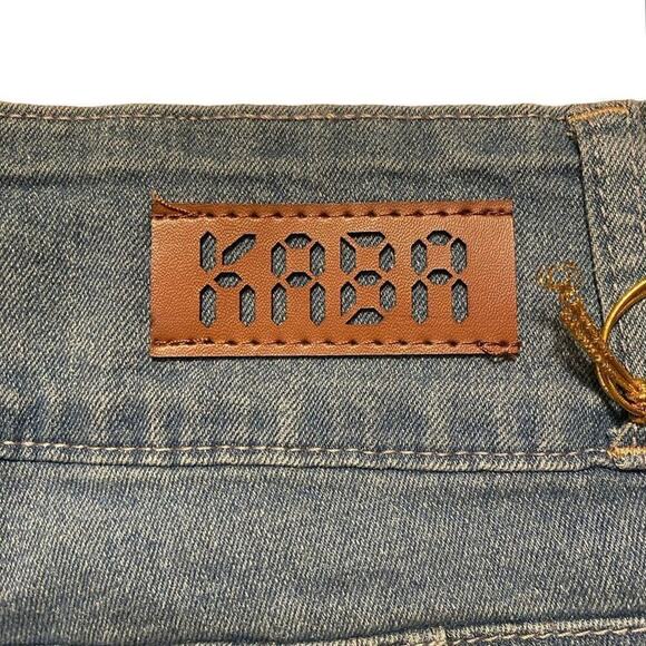 KABA Women’s Distressed, Denim Shorts, Size 7, Medium Blue, Gem Buttons/Zip - Picture 6 of 12